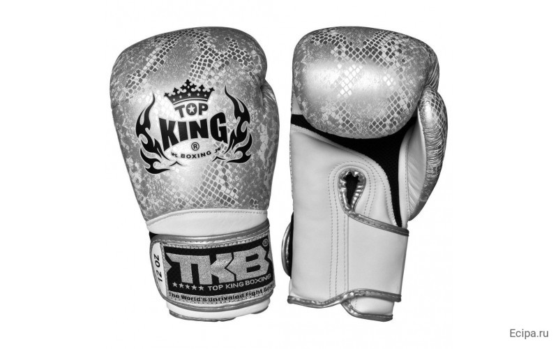 Боксерские перчатки TKB Snake White Silver 14 oz