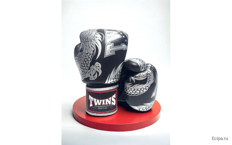 Боксерские перчатки TWINS Special FBGVL3-49 black silver 16 oz