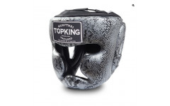Боксерский шлем Top King Silver / Black "Snake Edition" Head Guard XL