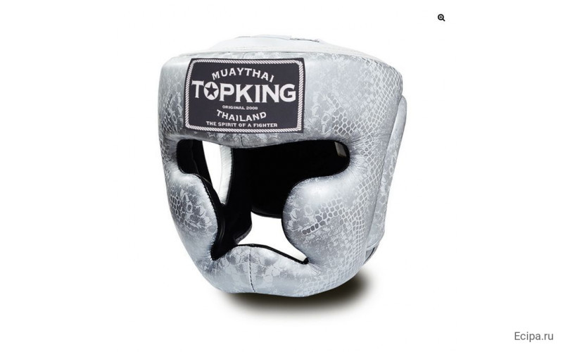 Боксерский шлем Top King Silver / White Snake Edition Head Guard M
