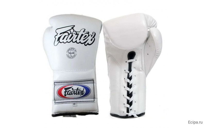 Боксерские перчатки на шнурке Fairtex BGL7 white 10 oz