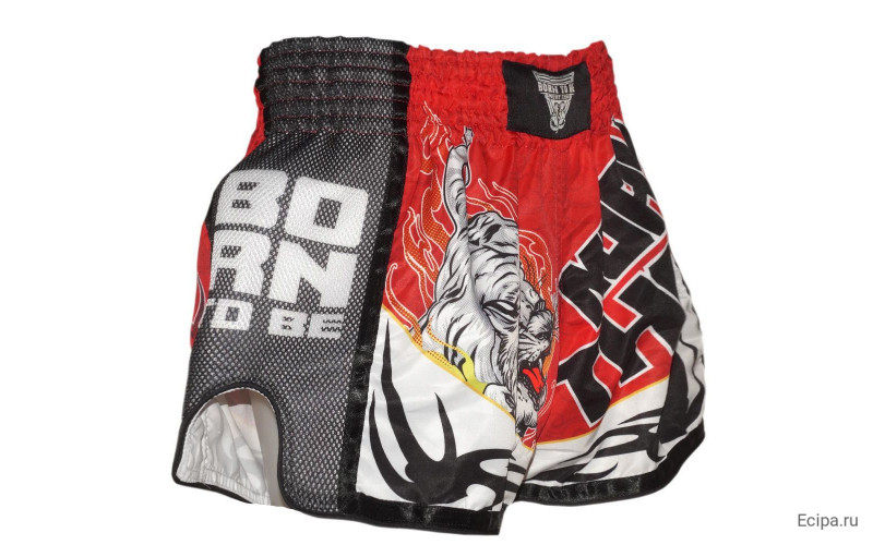 Шорты для бокса BORN TO BE TIGER WHITE-RED L