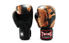 Боксерские перчатки TWINS FBGVL3-49 black brown 12 oz Боксерские перчатки TWINS FBGVL3-49 black brown 12 oz