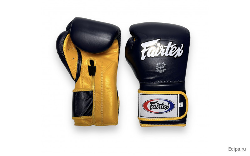 Боксерские перчатки Fairtex BGV9 blue navy yellow 14 oz